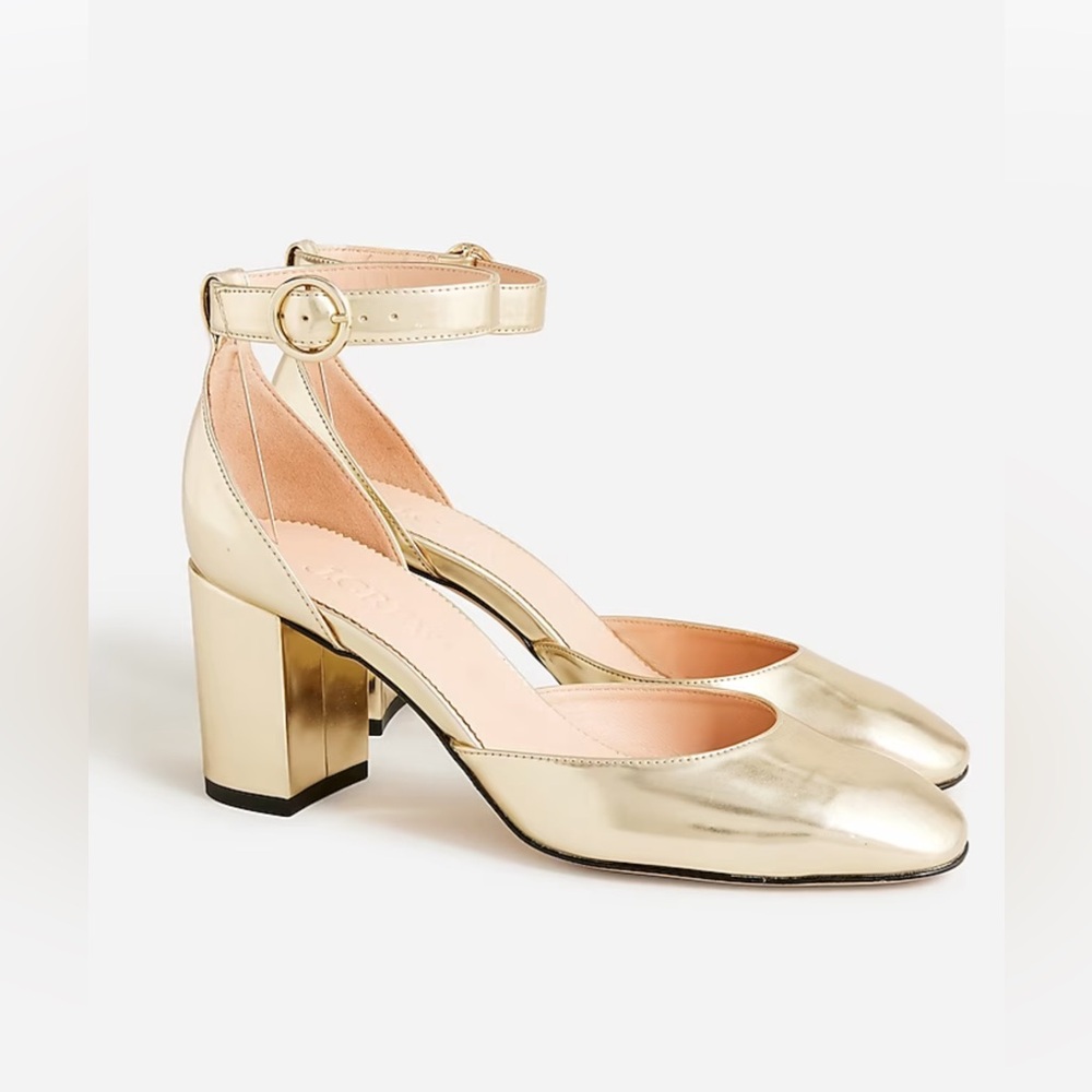 NWT J. Crew Metallic Ankle Strap Maisie Pump Size 7 1/2
